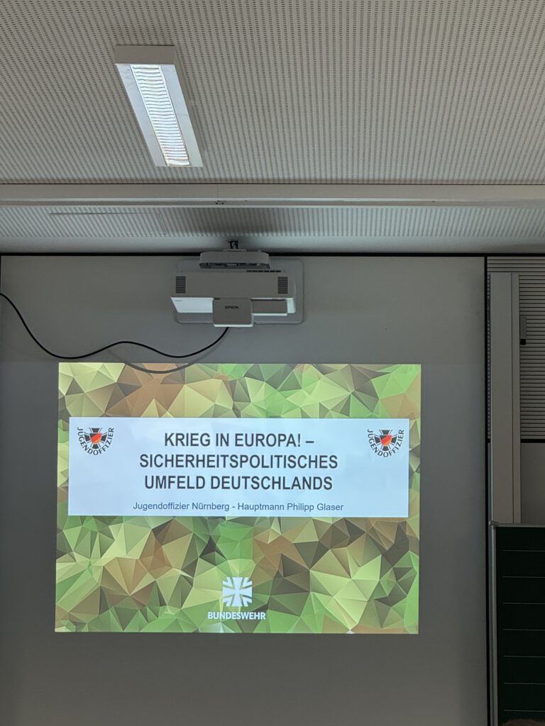 Mehr über den Artikel erfahren Vorträge des Jugendoffiziers zum Thema „Krieg in Europa – Sicherheitspolitisches Umfeld Deutschlands“